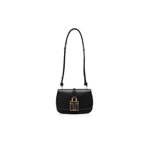 Sacs Crossbody Tom Ford Cuir 001 Lock Mini Flap Femme Noir | HMNFX-5469