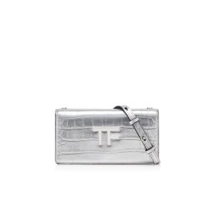 Sacs Crossbody Tom Ford Metallic Cuir Tf Femme Argent | DHFXE-4132