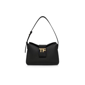 Sacs Fourre Tout Tom Ford Grain Cuir Tf Mini Hobo Femme Noir | IKCOD-2901