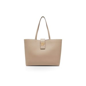 Sacs À Bandoulière Tom Ford Grain Cuir Tf Small E/W Tote Femme Grise Marron | FWZKX-1905