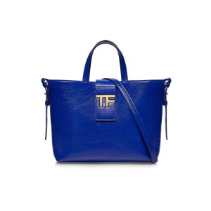 Sacs À Bandoulière Tom Ford Shiny Textured Cuir Tf Mini E/W Tote Femme Ocean | TXNQD-7861