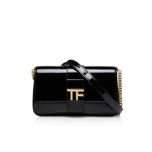 Sacs À Bandoulière Tom Ford Vernis Cuir Tf Chain Femme Noir | IZSHA-5294