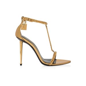 Sandales Tom Ford Mirror Cuir Padlock Pointy Naked Femme Doré | VWGME-6419