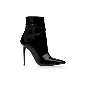 Sandales à Talons Tom Ford Vernis Cuir Padlock Femme Noir | YHZOP-6049