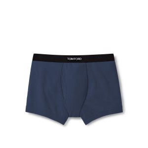 Slips Tom Ford Coton Boxer Homme Bleu Foncé | WEHYZ-5641