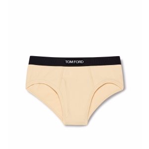 Slips Tom Ford Coton Boxer Homme Jaune Clair | UKGDR-7538