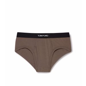 Slips Tom Ford Coton Boxer Homme Marron | KRUBF-9625