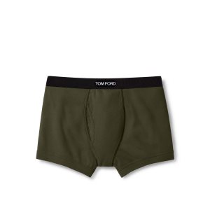 Slips Tom Ford Coton Boxer Homme Marron Vert Olive | TJVPK-9485