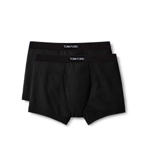 Slips Tom Ford Coton Two Pack Boxer Homme Noir | AKYCQ-0738