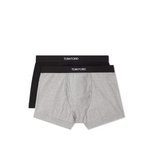 Slips Tom Ford Coton Two Pack Boxer Homme Noir Grise | OEJUR-9826