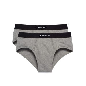 Slips Tom Ford Coton Two Pack Boxer Homme Grise | SOMXC-8059