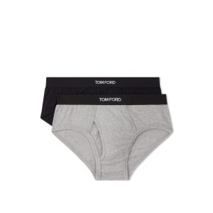 Slips Tom Ford Coton Two Pack Boxer Homme Noir Grise | UCPJD-6045