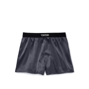 Slips Tom Ford Silk Boxer Homme Grise Foncé | HNAJE-6758