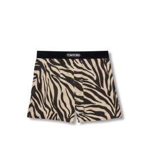 Slips Tom Ford Silk Boxer Homme Marron | JQICZ-4652