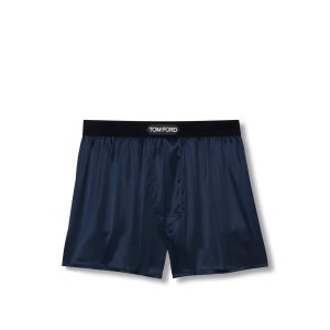 Slips Tom Ford Silk Boxer Homme Noir | HTWCS-6503