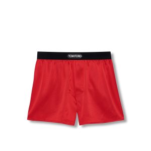 Slips Tom Ford Silk Boxer Homme Rouge | FIXWD-3456