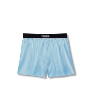 Slips Tom Ford Silk Boxer Homme Turquoise Clair | CWXUS-2857