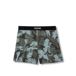 Slips Tom Ford True Camo Silk Boxer Homme Aquarelli | EKZIG-7215