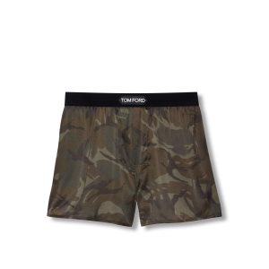 Slips Tom Ford True Camo Silk Boxer Homme Vert Olive Foncé | LCRHZ-6873