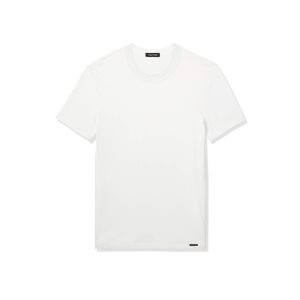 T Shirts Tom Ford Coton Crewneck Homme Blanche | DIVMA-8304