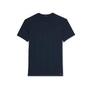 T Shirts Tom Ford Coton Crewneck Homme Bleu Marine | RDTKS-1605