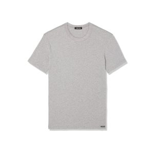 T Shirts Tom Ford Coton Crewneck Homme Grise | FVLRP-5863