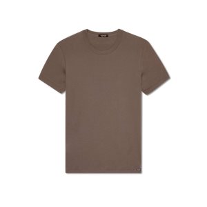 T Shirts Tom Ford Coton Crewneck Homme Marron | BQIJV-1402