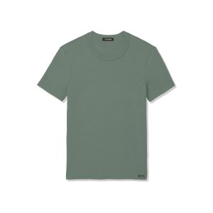 T Shirts Tom Ford Coton Crewneck Homme Seafoam | NOLPU-1329