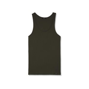 T Shirts Tom Ford Coton Modal Rib Tank Homme Vert | CZDGK-2190