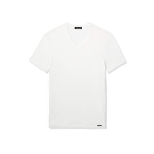 T Shirts Tom Ford Coton V-neck Homme Blanche | VJYAD-6185