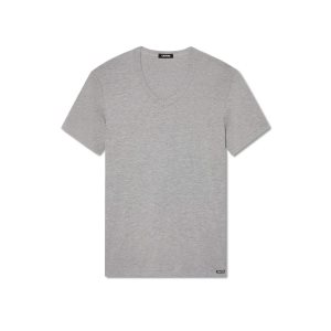 T Shirts Tom Ford Coton V-neck Homme Grise | PAHMQ-7359