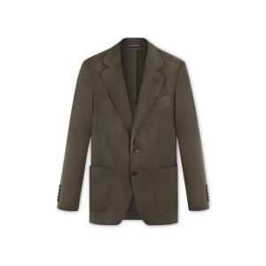 Vestes Tom Ford Brushed Cashmere Twill O'Connor Homme Vert Olive | LHOIE-1890