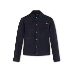 Vêtements D'extérieur Tom Ford Brushed Coton Workwear Jacket Homme Bleu Marine | KXGVR-0597