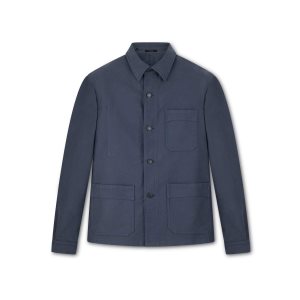 Vêtements D'extérieur Tom Ford Brushed Compact Coton Chore Jacket Homme Bleu | VJFEK-0649