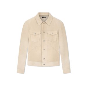 Vêtements D'extérieur Tom Ford Buttery Daim Western Jacket Homme Beige | HBKTX-0196