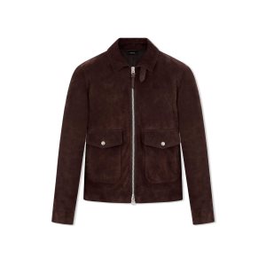 Vêtements D'extérieur Tom Ford Buttery Grain Collar Blouson Homme Bordeaux | WCZRD-8204