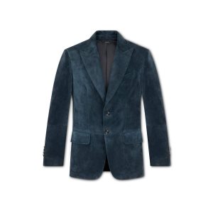 Vêtements D'extérieur Tom Ford Cashmere Daim Sartorial Blazer Homme Petrol | ILDWX-1520