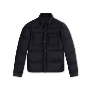 Vêtements D'extérieur Tom Ford Cashmere Down Outershirt Homme Bleu Marine | PZNQI-4690