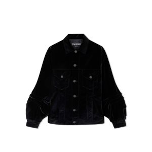 Vêtements D'extérieur Tom Ford Coton Velvet Jean Jacket Femme Noir | JZKYG-8015