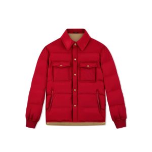 Vêtements D'extérieur Tom Ford Down Outershirt Homme Rouge | WDKGL-9203