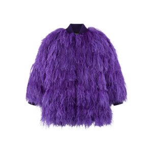 Vêtements D'extérieur Tom Ford Feathers Puffy Coat Femme Amethyst | DMPGN-2974