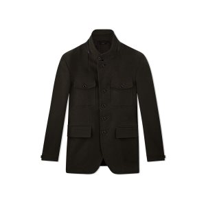 Vêtements D'extérieur Tom Ford Moleskin Military Jacket Homme Grise Vert | ANCRK-8507