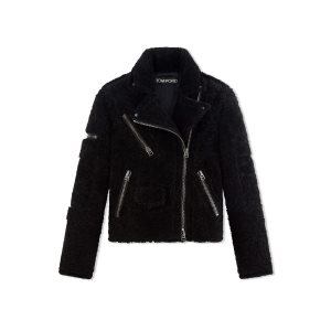 Vêtements D'extérieur Tom Ford Nappa Shearling Vélo Jacket Femme Noir | BOEWC-3802