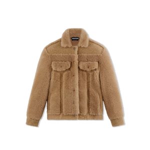 Vêtements D'extérieur Tom Ford Nappa Shearling Jean Jacket Femme Beige | OIMRZ-3257