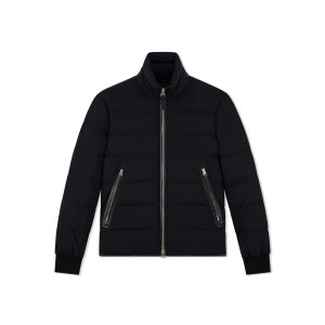 Vêtements D'extérieur Tom Ford Nylon Down Funnel Blouson Homme Noir | IBWCK-5628