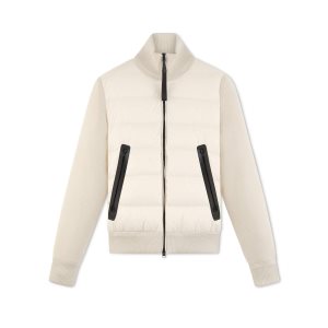 Vêtements D'extérieur Tom Ford Nylon Down Merino Zip Blouson Homme Orange Beige | JQTOI-0398