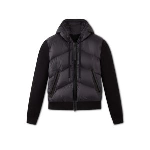 Vêtements D'extérieur Tom Ford Nylon Down Cashmere Blend Encapuchonné Blouson Homme Noir | QUJOI-8269