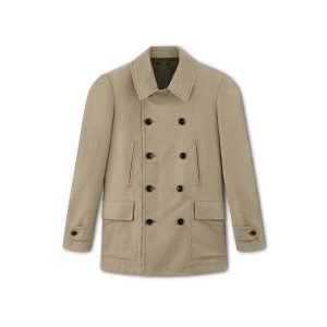 Vêtements D'extérieur Tom Ford Organic Coton Moleskin Legere Peacoat Homme Kaki | VSZTC-8653