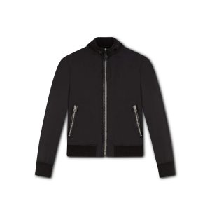 Vêtements D'extérieur Tom Ford Ovatta Filled Nylon Blouson Homme Noir | FUDBN-2739