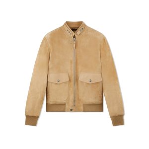 Vêtements D'extérieur Tom Ford Soft Daim 'Members Only' Jacket Homme Marron | NHIZP-4708